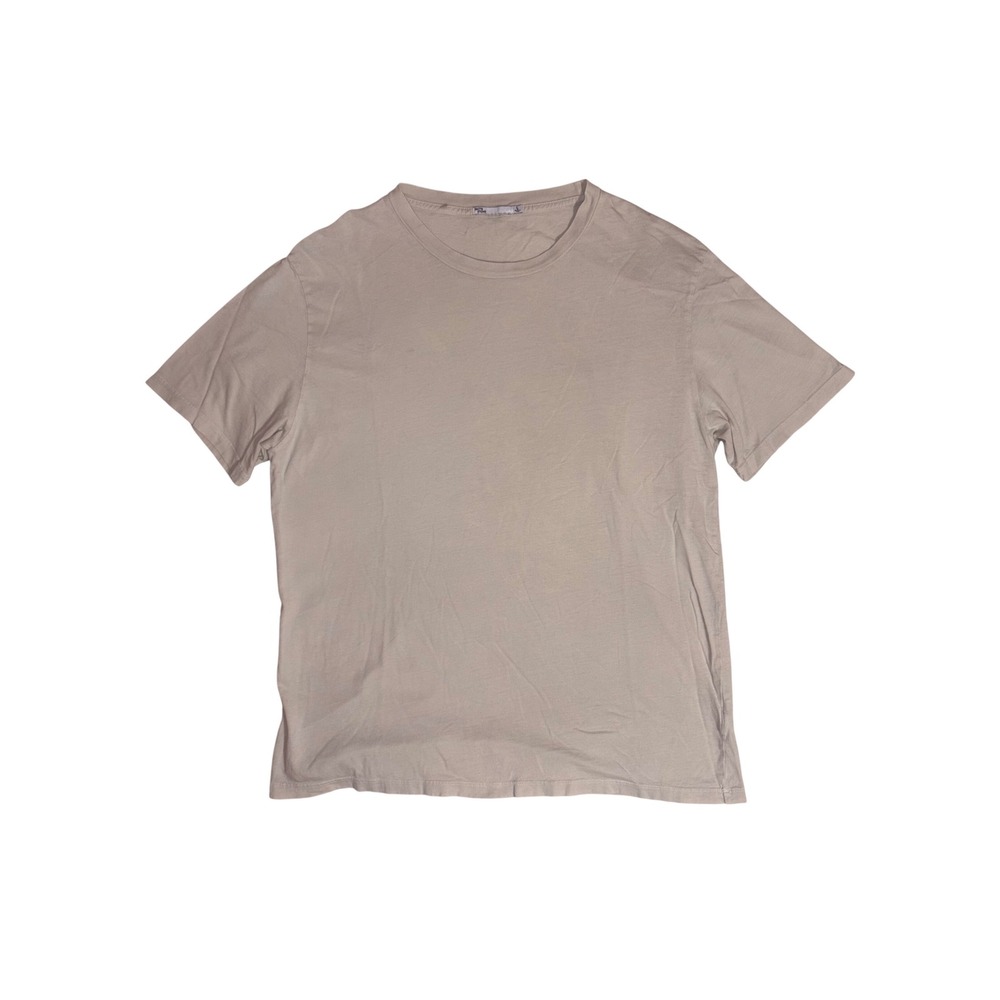 TACT & STONE Sustainable T-Shirt Mens Large Tan Performance Short Sleeve USA
